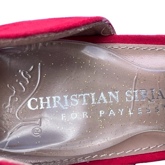 Christian Siriano “Keira” Women’s Red Faux Suede Heels 9 - Picture 6 of 14